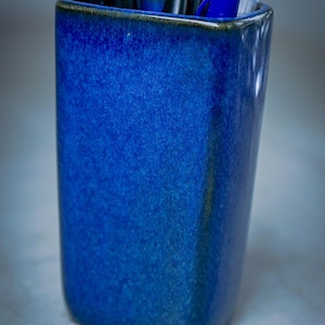 Gustavsberg Sven Jonson Lapis Blue Glaze Stoneware Vase, “Lagun” Series, Mid-Century Modern Scandinavian Decor, Contemporary Desk Organizer