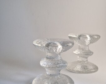 Legendary iittala Festivo Candlesticks By Timo Sarpaneva Art Glass