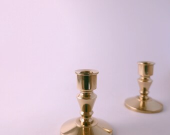 Mid Century Mora Sweden Brass Candle Holders Small