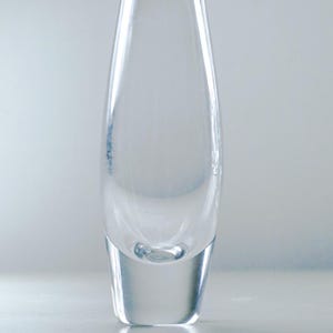 Sven Palmqvist Orrefors Vintage Crystal Vase, Mid-Century Signed Glass, Bulbous Flower Design, Swedish Collectible Decor