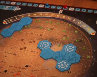 Terraforming Mars  (TFM) - 3D gedruckte Wasserteile / Ozeanteile 9 Stück