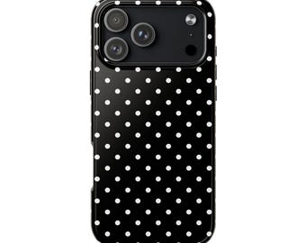 Black And White Polka Dot Tough iPhone Case