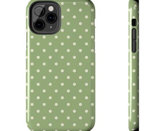 Matcha Latte Green Polka Dot iPhone 17 Case