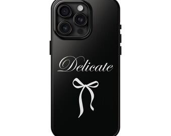 繊細なコケットホワイトリボン iPhone 12,13,14,15,16 Pro Max ケース
