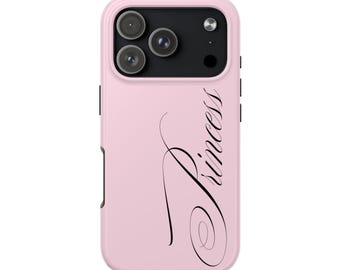 Custodia per iPhone 17 Pro Max rosa con estetica da principessa, cover per telefono morbida con scritta delicata, accessorio Pinkcore per ragazze attente alle esigenze della ragazza.
