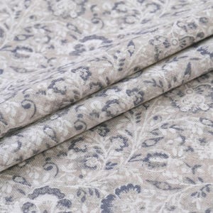 Taupe Gray Small Scale Print Fabric Winter Neutral Designer Botanical Pattern Home Decor Sewing Cotton Grey Tone Floral Fabric Medium Weight image 1