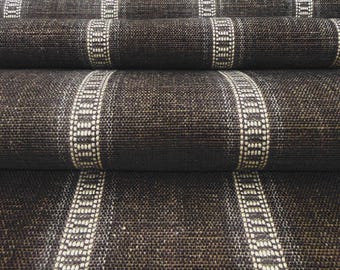 Brown Stripe Upholstery Fabric Large Scale Woven Striped Textile Furnishing Material Striped Bulk Fabric Yardage for Furniture Home Decor