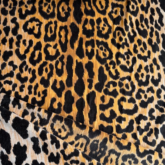 Leopard Print Velvet HighEnd Wild Feline Patterned Large Scale Exotic Textile Designer Jaguar Home Decor Upholstery Fabric Yardage Bulk
