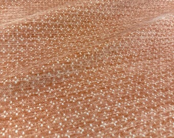 Blush Chenille Fabric Textured Salmon Upholstery Yardage Dainty Coral Dusk Cut Velvet Modern Bohemian Peach Blush Fabric DIY enthusiast Gift
