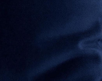 Tela de terciopelo de algodón azul oscuro para tapicería y cortinas, material de terciopelo azul marino, terciopelo medianoche, textil índigo, tela de terciopelo suave zafiro cortada a medida