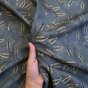 Drapery Yardage Botanical Pattern Home Decor Linen Dark Charcoal Curtain Panel Fabric Organic Modern Fabric