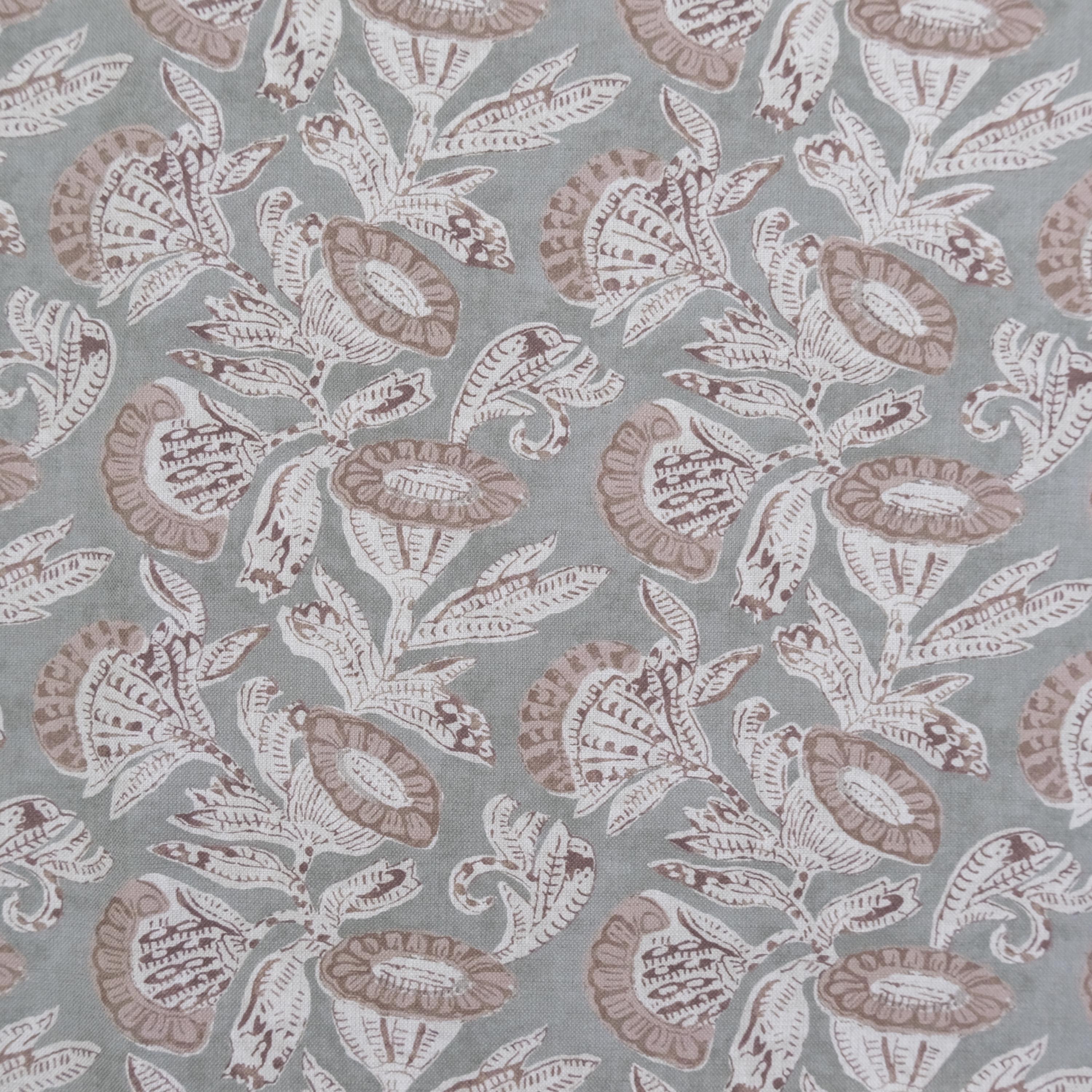 Sage Green Floral Fabric by the Yard Large Scale Print Light Green ...