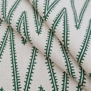 Green Stitch Cotton Fabric Decorative Linear Pattern Textured Green Upholstery Material Modern Nature Inspired Home Accent Sewing Supply
