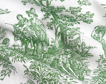 Toile Fabric by the Yard French Pastoral Kitchen Curtain Material Shabby Chic Gift Wrapping Fabric Vintage Style Country Sewing Gift for Mom