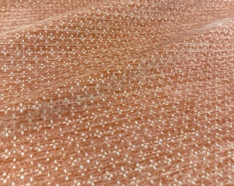 Blush Chenille Fabric Textured Salmon Upholstery Yardage Dainty Coral Dusk Cut Velvet Modern Bohemian Peach Blush Fabric DIY enthusiast Gift