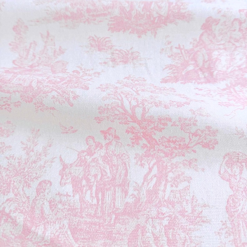 Pastel Toile Fabric French Provincial Craft Making Material Scenic Vintage Style DIY Sewing for Home Projects Custom Special Gift Wrap Idea bild 8