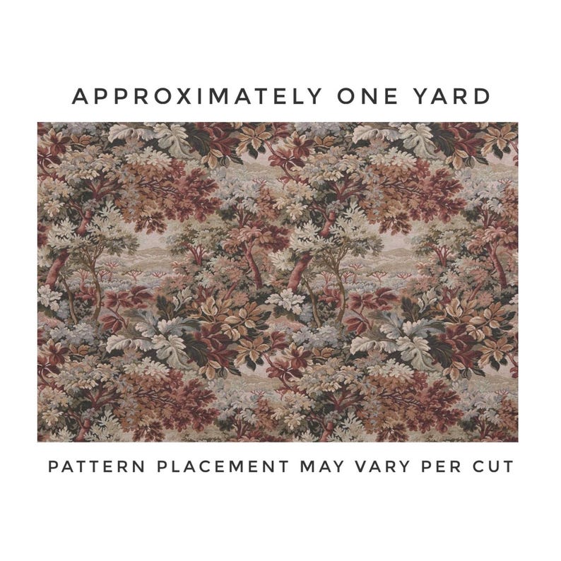 Tapestry Upholstery Fabric by the Yard Verdure Foliage Scenic Woven Textile Heavyweight Jacquard Antique Style Woodrose Sofa Chair Drapery image 11