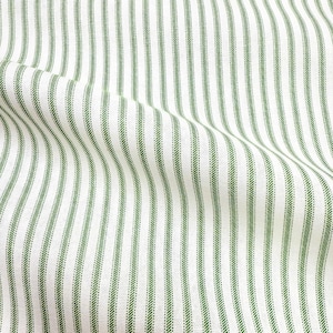Tissu à rayures en coton au mètre, style champêtre, idéal pour la couture, housse de coussin ou rideaux. Rayures classiques, style vintage. Pine Green