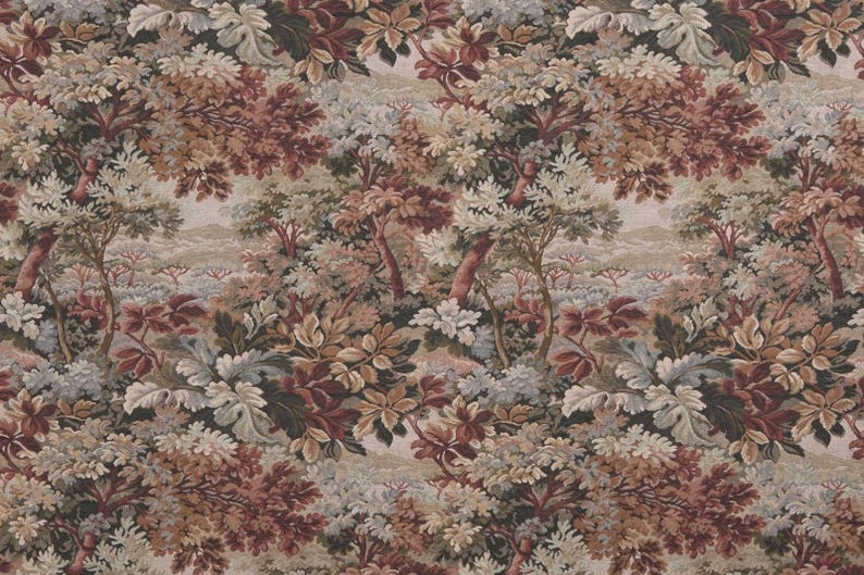 Tapestry Upholstery Fabric by the Yard Verdure Foliage Scenic Woven Textile Heavyweight Jacquard Antique Style Woodrose Sofa Chair Drapery image 12