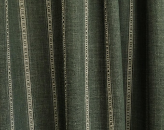 Tela de tapicería verde a rayas cortada a medida, tejido rústico natural para muebles de sillas, cortinas de estilo casa de campo francesa, textiles para bricolaje, decoración color oliva