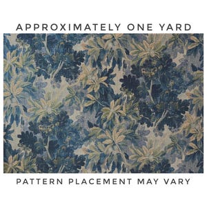 Blue Leaves Pattern Fabric Verdant Print Designer Textile Medieval Inspired Fabric Furniture Upholstery Material Distressed Vintage Finish image 11
