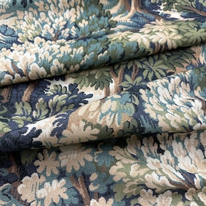 Woodland Print Brown Cotton Tree Illustration