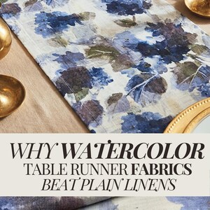 Blue Watercolor Floral Print by the Yard Designer Abstract Prussian Material Drapery and Curtain Fabric Table Linen Home Decor Cushion Cover 画像 11