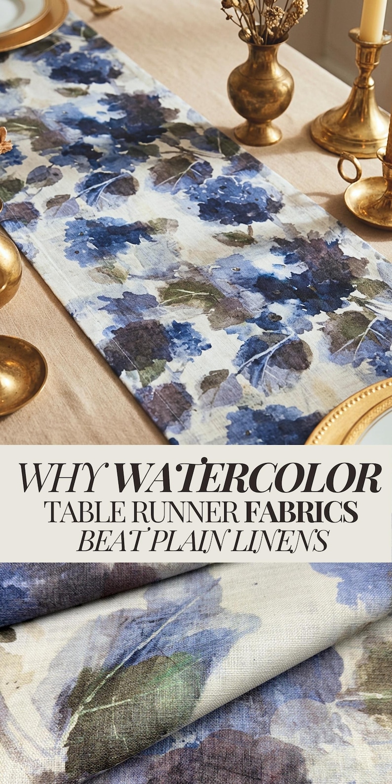 Blue Watercolor Floral Print by the Yard Designer Abstract Prussian Material Drapery and Curtain Fabric Table Linen Home Decor Cushion Cover 画像 11