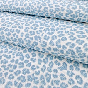 Powder Blue Toile Fabric Mini Checkered Pastel Blue Stripe French Country Matching Fabric Retro Baby Shower Decor Shabby Chic Sewing Gift Leopard