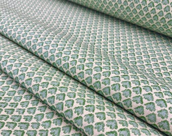 Green Botanical Fabric by Yard Leaf Print Classic Garden Textile Designer Home Decor Heavy Upholstery Drapery Sewing Slub Linen Material
