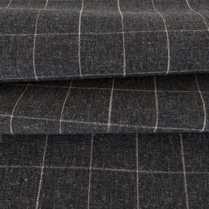 Dunkelgrauer Polsterstoff Fensterscheibe Anthrazit Kariertes Gitter Wollähnliches Material Karostoff Maskulines Textiles Modernes Kariertes Gewebe
