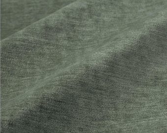 Sage Upholstery Fabric by Yard Light Green Chenille Machine Washable Fabric Home Decor Low Pile Fabric Luxury Soft Pale Green Velvet Like