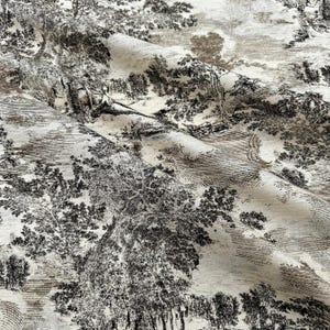 Neutral Forest Cotton Fabric Tan Home Decor Toile Designer Textile Black Transitional Decor Versatile Fabric Floral Muted Foliage Tree Print