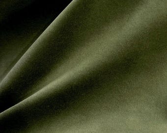 Olive Cotton Velvet Army Green Decor Project Material Dark Moss Thick Premium Yardage Long Lumbar Fabric Textured Military Green Velveteen