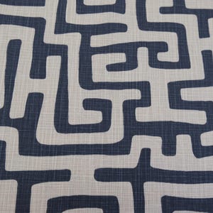 Tribal Maze Fabric by Yard Graphic Black Tan Abstract Print Slub Canvas Material for Pillow Cover Curtain Panel Wall Decor Accent Textile image 2
