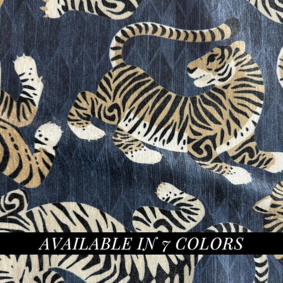 Chenille Tiger Fabric Home Decor Projects Ideas Modern Design Fabric Pattern Living Room Accent Piece Animal Print Upholstery Soft Material