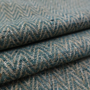 Emerald Green Fabric Herringbone Pattern Textured Small Scale Jewel Tone Deep Forest Green Textile by Yard Home Decor Chair Upholstery