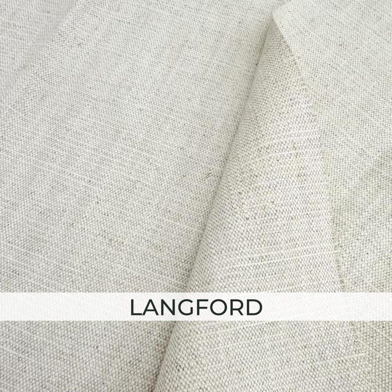 French Blue Botanical Fabric by the Yard Chateaucore Linen Look Cotton Slub Cream Floral Upholstery Drapery English Garden Home Decor Langford – Non-Printed Solid