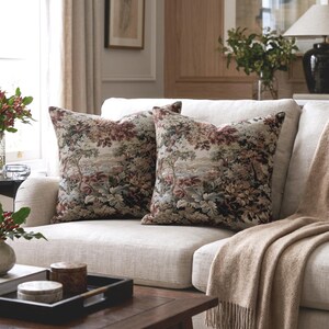 Tapestry Upholstery Fabric by the Yard Verdure Foliage Scenic Woven Textile Heavyweight Jacquard Antique Style Woodrose Sofa Chair Drapery image 3