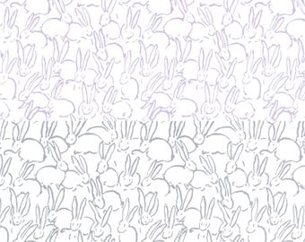 Bunny Print Fabric Pastel Nursery Decor Soft Color DIY Sewing Material Custom Baby Shower Favor Basket Lining Project Craft Making Supplies