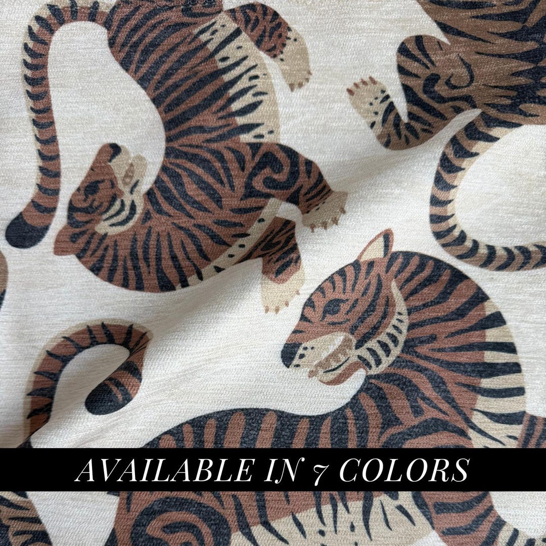 Chenille Tiger Pattern Designer Fabric Home Decor Upholstery Material ...