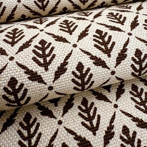 Diamond Motif Fabric by Yard Brown Botanical Cotton for Upholstery Drapery Textile Small Scale Pattern Home Decor Material Curtain Sewing image 8