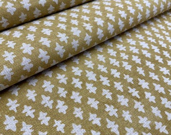 Yellow Botanical Patterned Fabric Cotton Cushion Cover Textile Yardage Cottagecore Dining Tablecloth Upholstery Material for Home Decor DIY