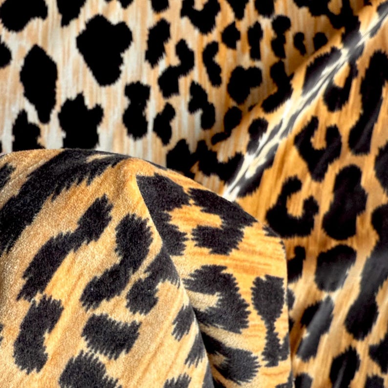 Leopard Print Velvet HighEnd Wild Feline Patterned Large Scale Exotic Textile Designer Jaguar Home Decor Upholstery Fabric Yardage Bulk image 8