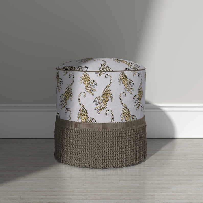 Tiger Print Fabric Maximalist Decor Drapery Fabric Wild Cat Upholstery Weight Material Lampshade Custom Pillow Animal Pattern Eclectic Home image 5