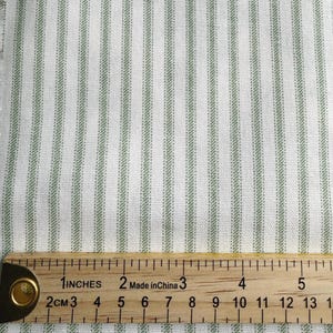 Sage Toile Fabric Light Green Gingham Cotton Pinstripe Soft Green Complementary Print Cottagecore Textile Kitchen Decor Curtain Tablecloth image 11