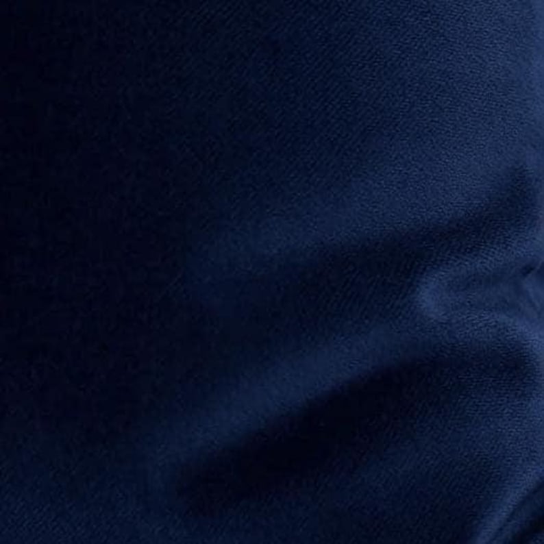 Dark Blue Cotton Velvet Fabric Upholstery Drapery Navy Velveteen Material Midnight Velvet Indigo Textile Sapphire Soft Velvet Fabric by Yard image 1