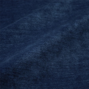 Marineblauwe chenillestof op maat gesneden Zwaar bekledingsmateriaal Zacht gestructureerd textiel Middernacht donkerblauw luxe woondecor fauteuil stoelkussen