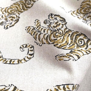 Tiger Print Fabric Animal Print Fabric Maximalist Decor Fabric Eclectic Home Decor Fabric Upholstery Fabric Drapery Fabric Lampshade Fabric Pillow Fabric 54 inch Wide Cotton Rayon Blend