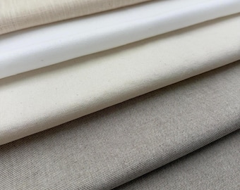 Beige Natural Cotton Linen Fabric for Pillow Backing Bulk Price Medium Weight Neutral Home Decor Textile DIY Sewing Craft Material Durable